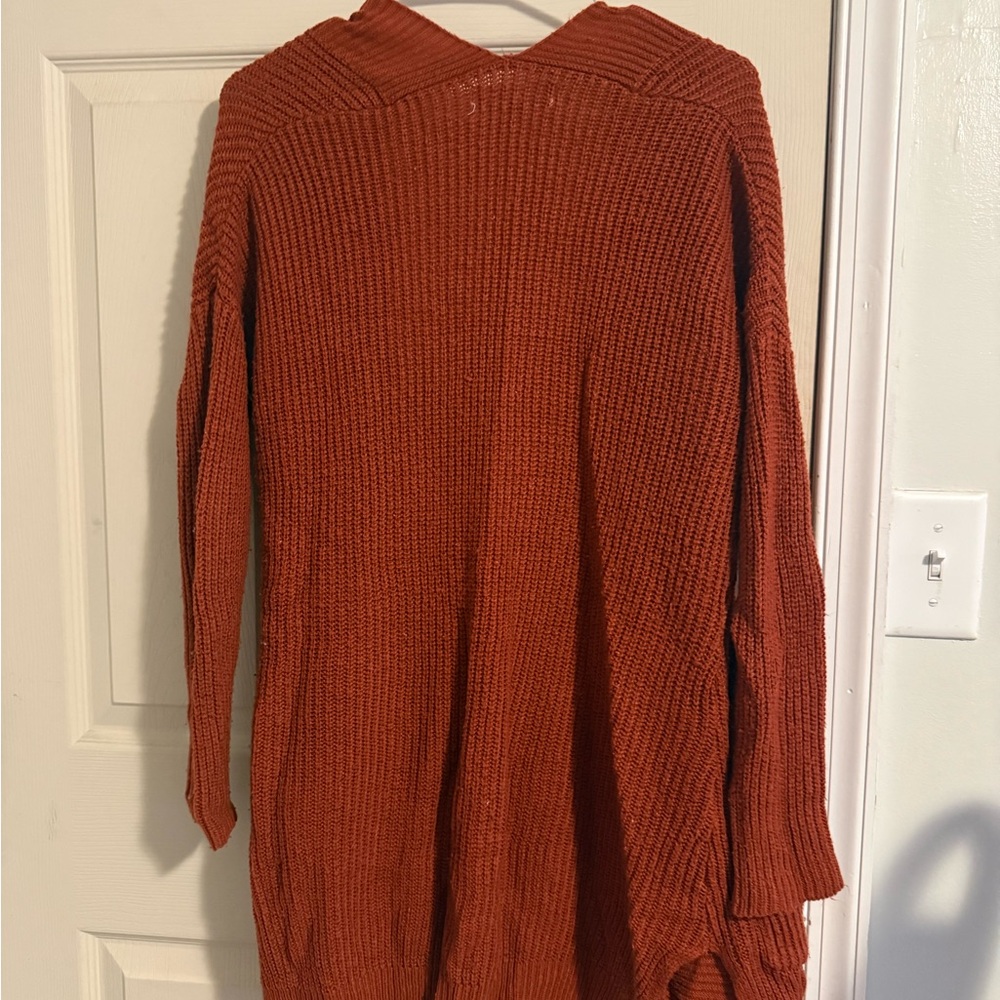 Rust Open Front Cardigan - Picture 2 of 4